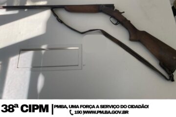 Arma apreendida com o homicida. Foto: Polícia Militar