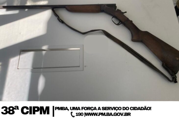 Arma apreendida com o homicida. Foto: Polícia Militar