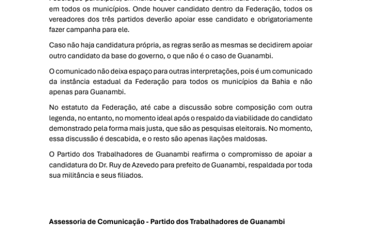 Nota do PT