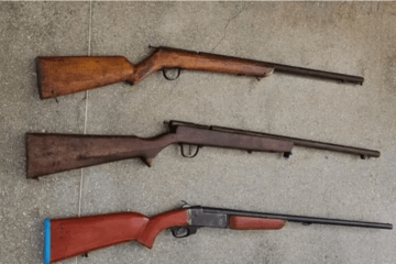 Armas apreendidas. Foto: PRF