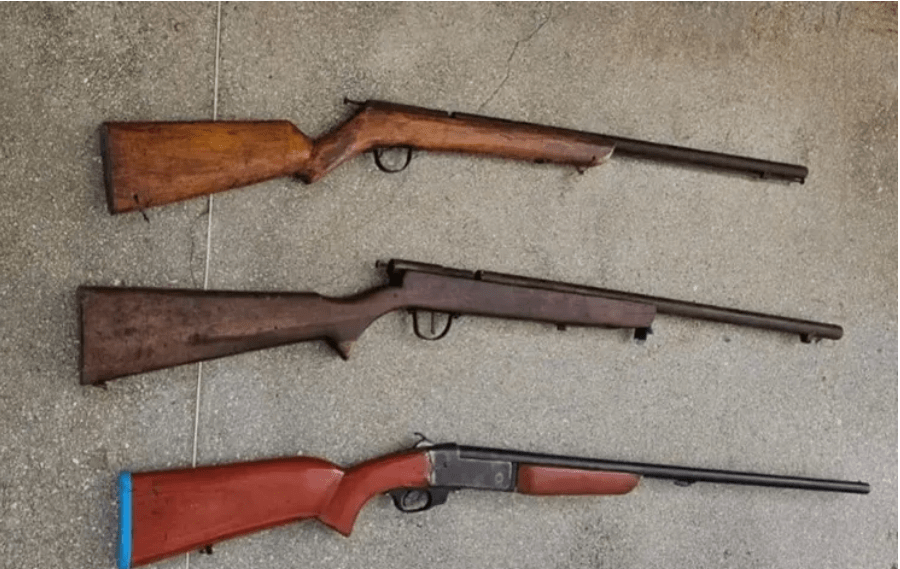 Armas apreendidas. Foto: PRF