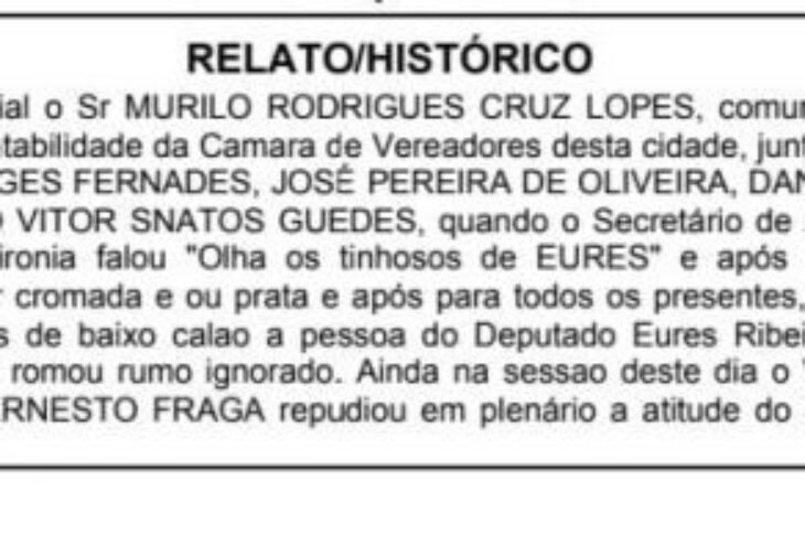 Cópia da ocorrência. Reprodução