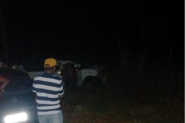 Local do acidente na BA-161, em Carinhanha. Foto: reprodução rede social