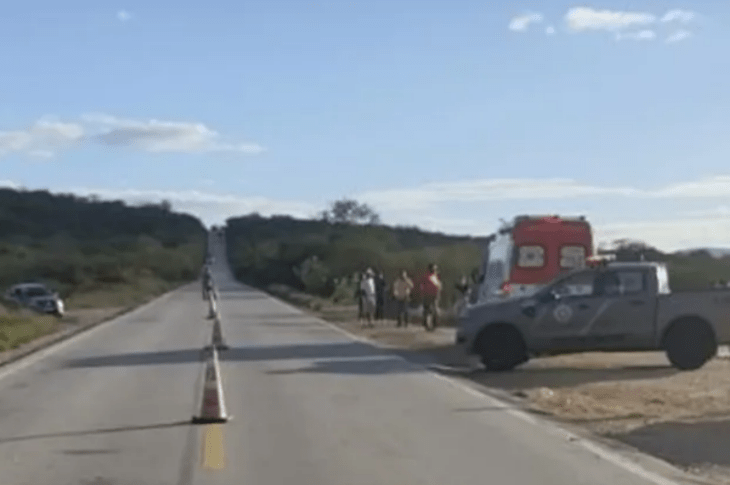 Local do acidente na BR-030, em Brumado. Foto: Achei Sudoeste