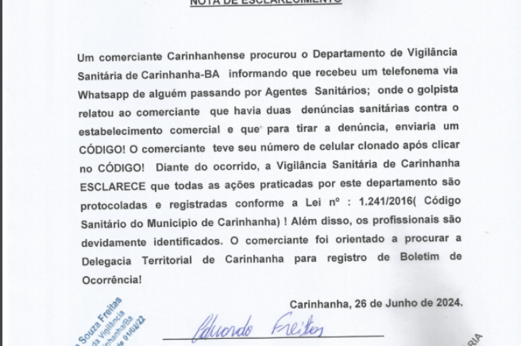 Nota de Esclarecimento
