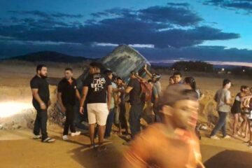 Acidente na rotatória do Pau de Colher. Foto: reprodução