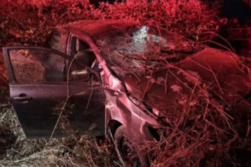 Carro envolvido no acidente. Foto: divulgação