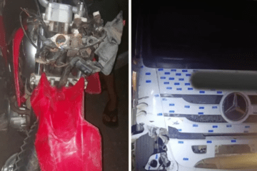 Veículos envolvidos no acidente. Foto: Achei Sudoeste