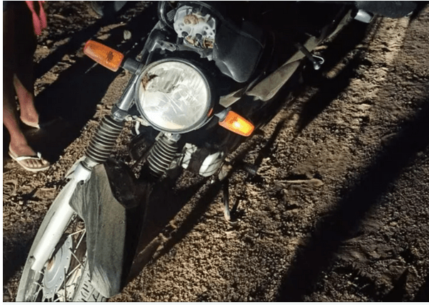 Moto envolvida no acidente. Foto: Smtran