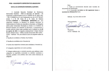 Edital de convocação MDB