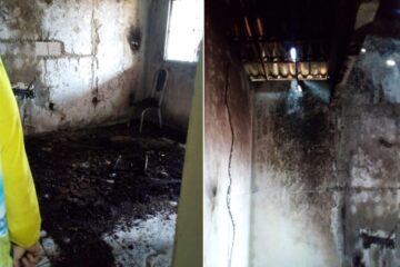 Casa incendiada. Foto: divulgação