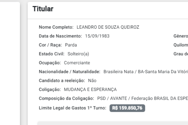 Léo Visão registra candidatura a prefeito. Foto: reprodução TSE