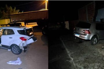 Carros envolvidos no acidente. Foto: Polícia Militar