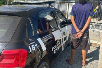 Suspeito preso em flagrante. Foto: Polícia Civil