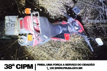 Moto recuperada. Foto: Polícia Militar