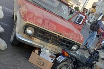 Carro que atropelou o homem. Foto: SMTran
