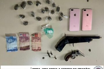 Material apreendido com o casal. Foto: Cipe/ Sudoeste