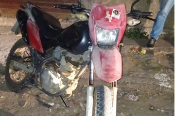 Moto recuperada pela PM. Foto: Polícia Militar