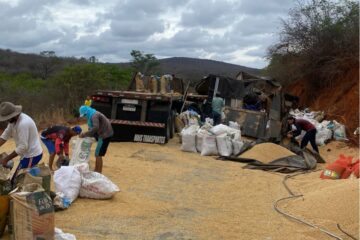 Carreta tomba na BR-030, em Caetité. Foto: rede social
