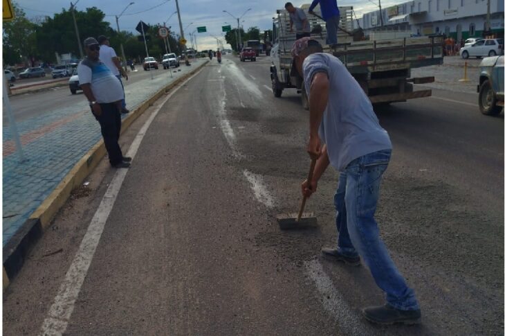 Óleo derramado na pista. Foto: ASCOM