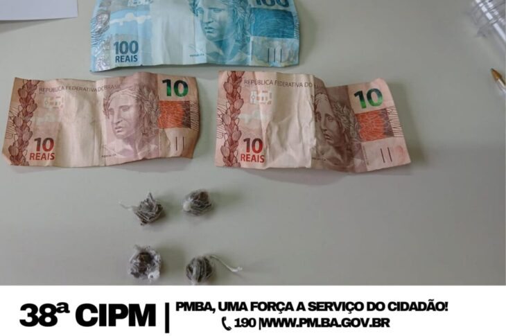 Material apreendido com os suspeitos. Foto: Polícia Militar