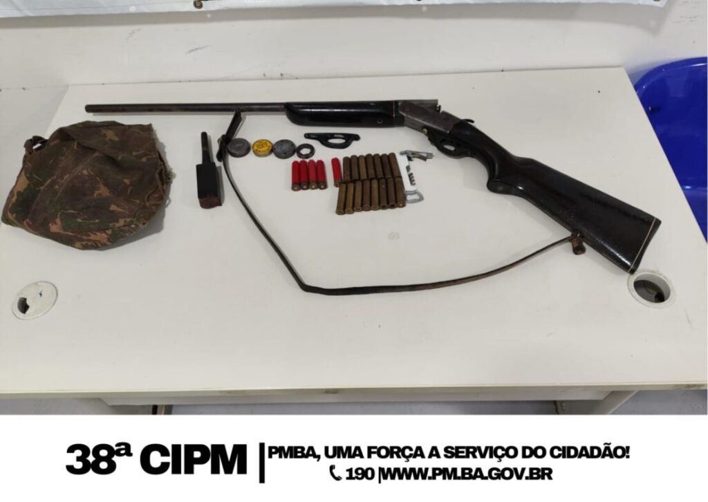 Espingarda apreendida em Serra do Ramalho. Foto: Polícia Militar