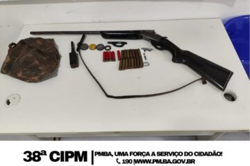 Espingarda apreendida em Serra do Ramalho. Foto: Polícia Militar