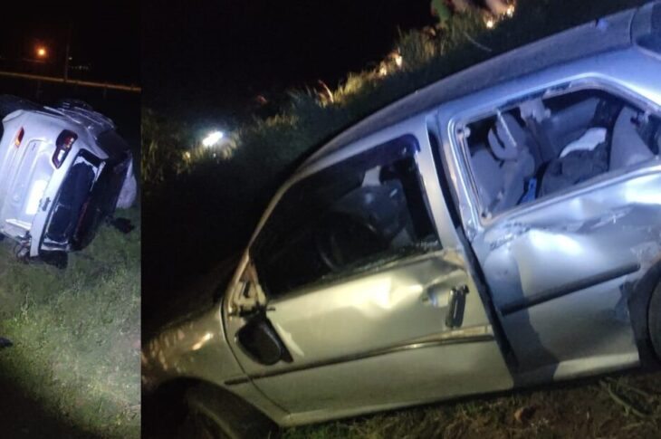 Carros envolvidos no acidente. Foto: DFT