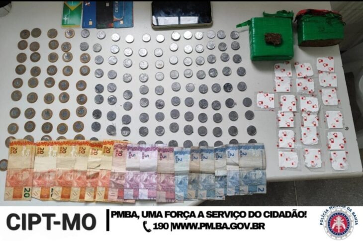 Material apreendido em Matina. Foto: Rondesp-MO