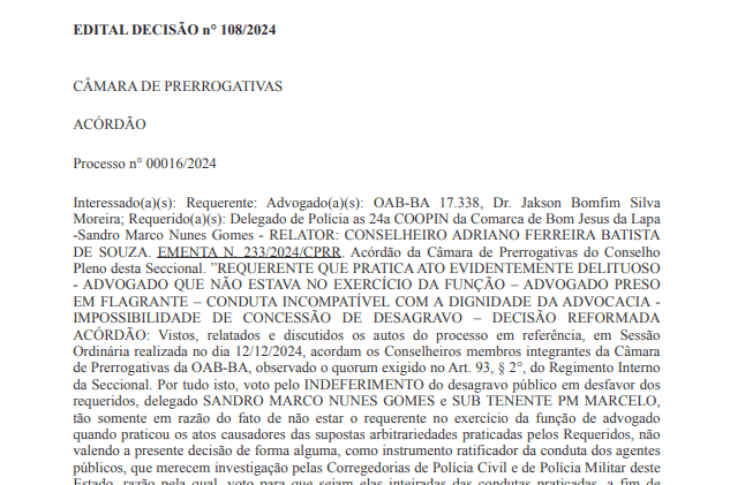 Decisão da OAB
