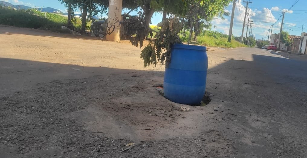 Balde colocado no local