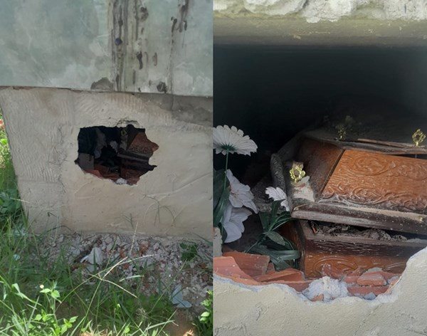 Túmulo violado em Palmas de Monte Alto. Foto: Portal Vilson Nunes