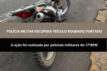 Polícia Militar recupera motocicleta furtada em Caetité escondida às margens da BR-030