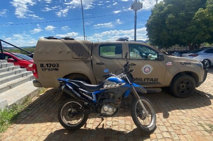 Motocicleta com sinais de clonagem é apreendida durante ronda policial em Guanambi
