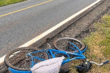 Ciclista sofre queda e fica ferido na BR-122 em Pindaí
