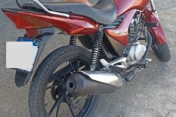 Moto apreendida em Guanambi