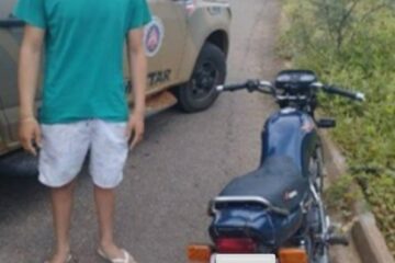Adolescente é flagrado conduzindo moto e veículo é apreendido em Palmas de Monte Alto